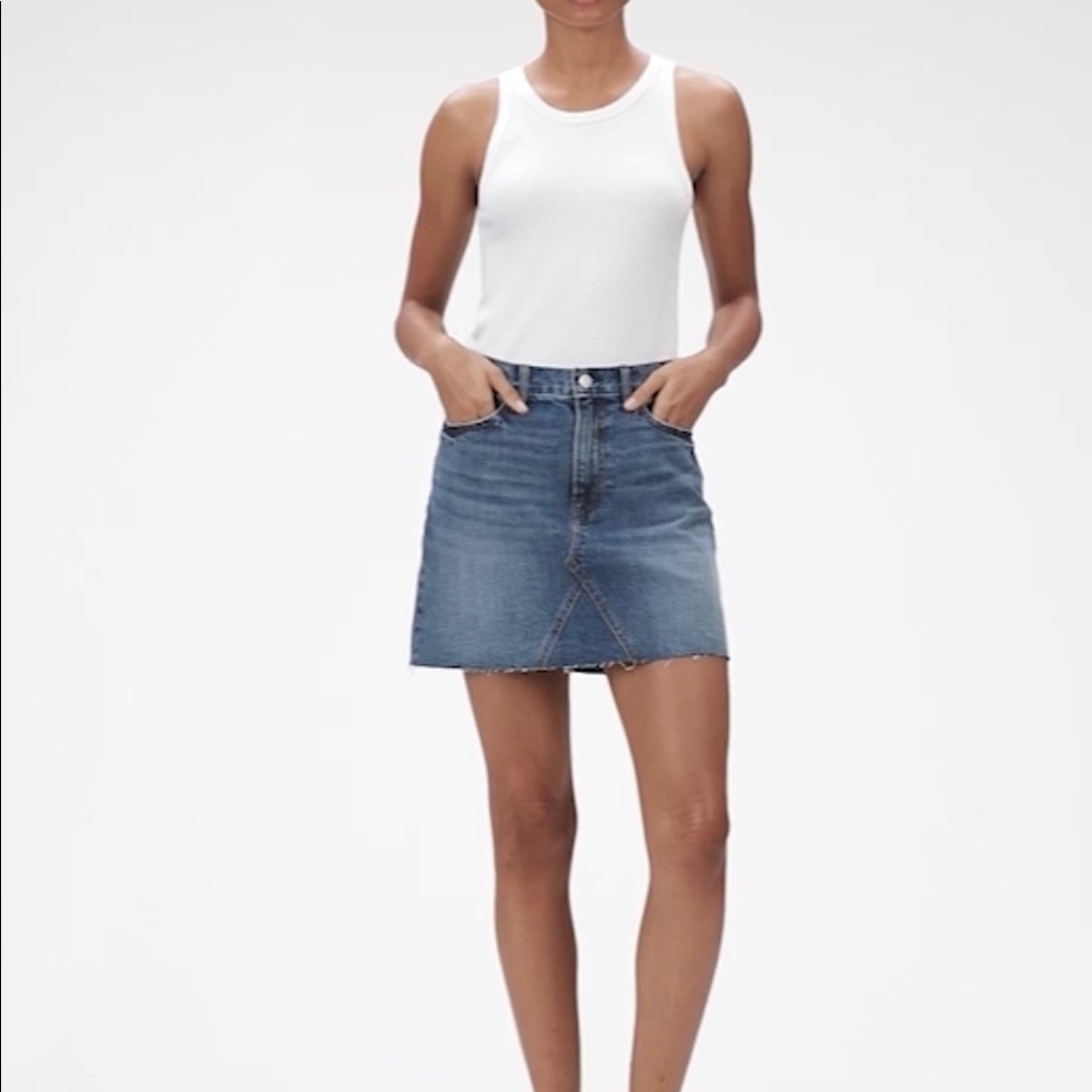 High Rise Denim Mini Skirt - Picture 2 of 7